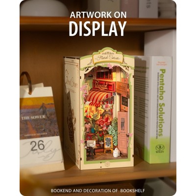 Детские куклы Etokfoks DIY Book Nook Kit Floral Corner 3D Puzzle for Adults 1 Kit Miniature Bookshelf Insert with Intricate Floral Design Decor — фото 3
