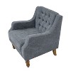 APRILSOUL Accent Chair, Footrest Chair Set with Vintage Brass Studs, Button Tufted Upholstered Armchair for Living Room, Comfy Reading Chair - 3 of 4