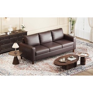 Coucheta 85" 3-Seater Sofa Collection - Modern & Mid-Century Styles with Deep Seats, Comfy Cushions, Premium Leather & PU, Multiple Colors - 1 of 1