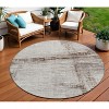 Taupe And Ivory Striped Washable Indoor Outdoor Area Rug - 2 of 4