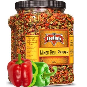Dehydrated Dried Red and Green Bell Peppers Mix by It's Delish, 1 lb Jumbo Container - 1 of 4