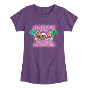 Girls' - Lol Surprise! - Queens Support Each Other Fitted Short Sleeve Graphic T-Shirt - 1 of 4