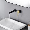 Sumerain Wall Mounted Bathroom Sink Faucet Black and Gold, Lavatory Faucet with Brass Rough in Valve - 2 of 4