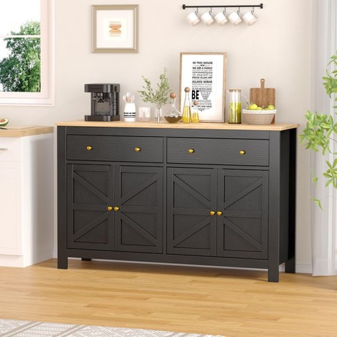 55 Buffet Sideboard Cabinet With Storage double Door Kitchen Cabinet Target