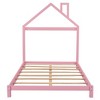 Full Size Wood Platform Bed With House-Shaped Headboard, Floor Bed Frame, Easy Assembly Platform Bed Frames No Box Spring Needed, Pink - 4 of 4