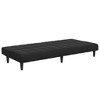 vidaXL 2-Seater Sofa Bed with Footstool - Black Velvet Upholstered Convertible Couch for Living Room, Bedroom, Studio, 78.7" x 33.3" x 27.2" - 4 of 4