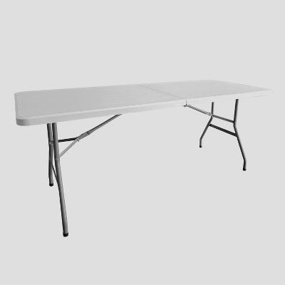 Granite White 6' Folding Table with Powder-Coated Steel Legs