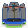 Costway 7 FT Kids Trampoline with Safety Enclosure Net Spring Pad Indoor Outdoor Heavy Duty Yellow/Blue/Green - 3 of 4