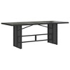 vidaXL 9-Piece Patio Dining Set with Cushions - Black Poly Rattan, Outdoor Furniture - Adjustable Reclining Chairs, Tempered Glass Tabletop - 4 of 4