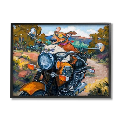 Stupell Industries Cat & Dog on Motorcycle Framed Giclee Art