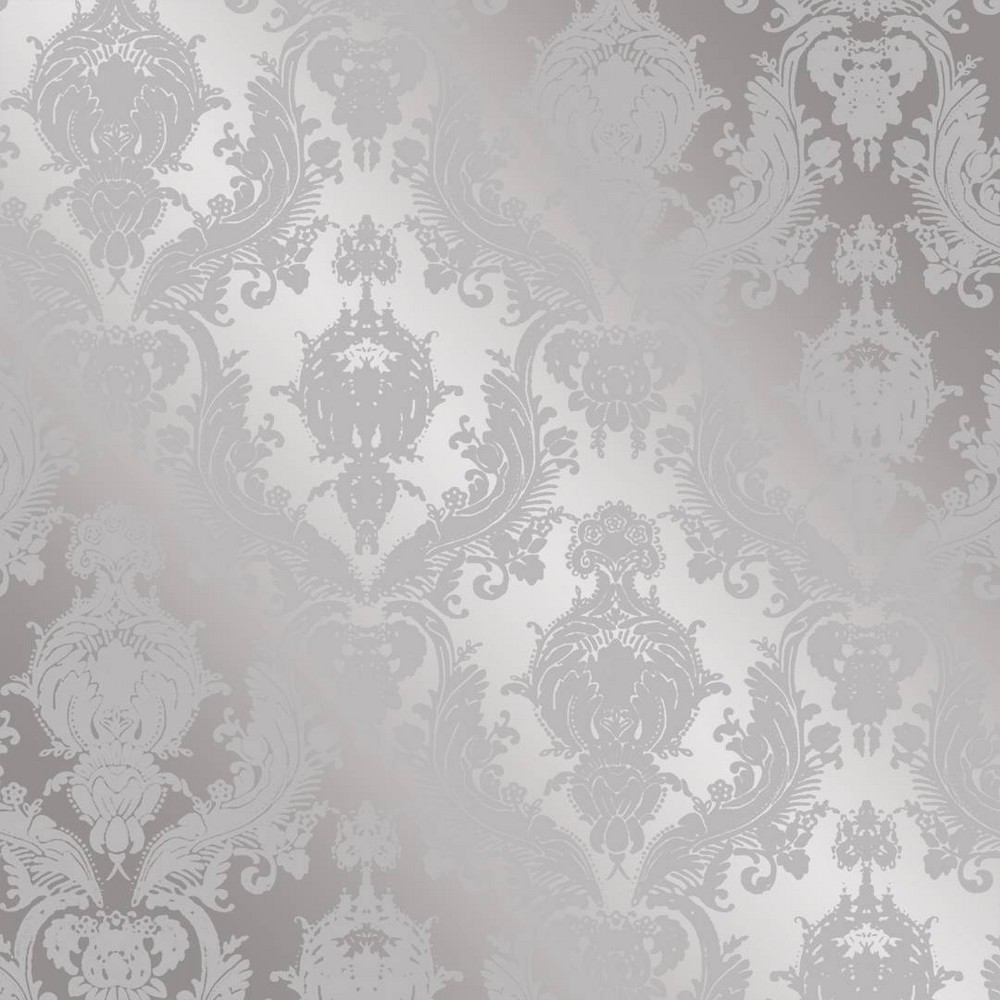 Photos - Wallpaper Tempaper & Co.® Damsel Removable Peel and Stick , Platinum, 56 sq