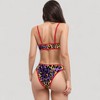 Anna-Kaci Women's Two Piece Bikini Set with Floral Print and Contrast Trim Scoop Neck and High Leg Bottoms - 3 of 4