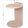 JONATHAN Y Evelyn 20" Contemporary Natural Marble/Metal Handmade C-Shaped End Table - 3 of 4