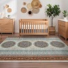 8x10 Orange Vintage Printed Living Room Rug, Large Washable Oriental Accent Carpet, Stain-Resistant Low Pile Non-Slip Mat for Dining Room, Bedroom - 3 of 4