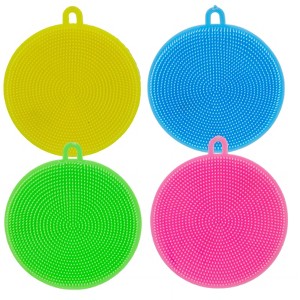 5 Star Super Deals Magic Silicone Sponge Scrubber - 4pc  BPA Free Dish Cleaning Brush, Reusable Kitchen Scrubbers - Rubber Sponges - 1 of 4