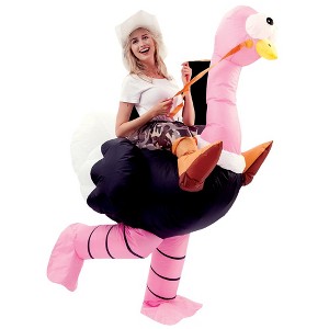 Joyfy Adult  Inflatable Halloween Costume Funny Ostrich Air Inflatable Costume for Halloween Dress Up Party - 1 of 4