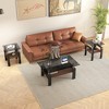 KWPZQEB Set of 2 Modern Tempered Glass Tea Table with Metal Frame and Storage Shelves, Modern Coffee Table, End Table for Living Room, Balcony - 2 of 4