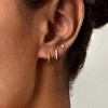 Small Sterling Silver Huggie Hoop Earrings Set for Women, 14K Gold Plated Hoops Stacks for Multiple Piercings - 3 of 4
