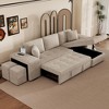 NicBex Sectional Sofa with Storage Chaise & 2 Stools L Shaped Modular Sofa for Living Room & Apartment - 4 of 4