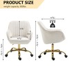 GustoWave Modern Office Desk Chair, Vanity Chair, Comfy Upholstered Swivel Rolling Armchair, Velevet 360° Swivel - 2 of 4