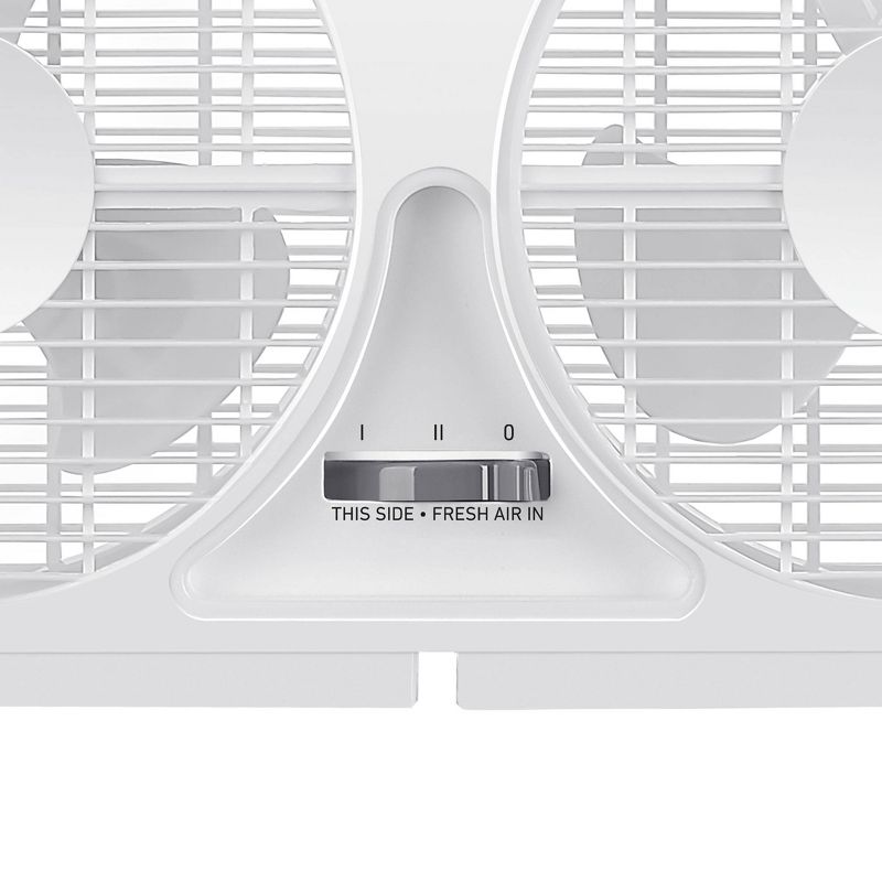 Holmes 9&#34; 2 Speed Twin Blade Manual Window Fan with Reversible Airflow White, 5 of 13