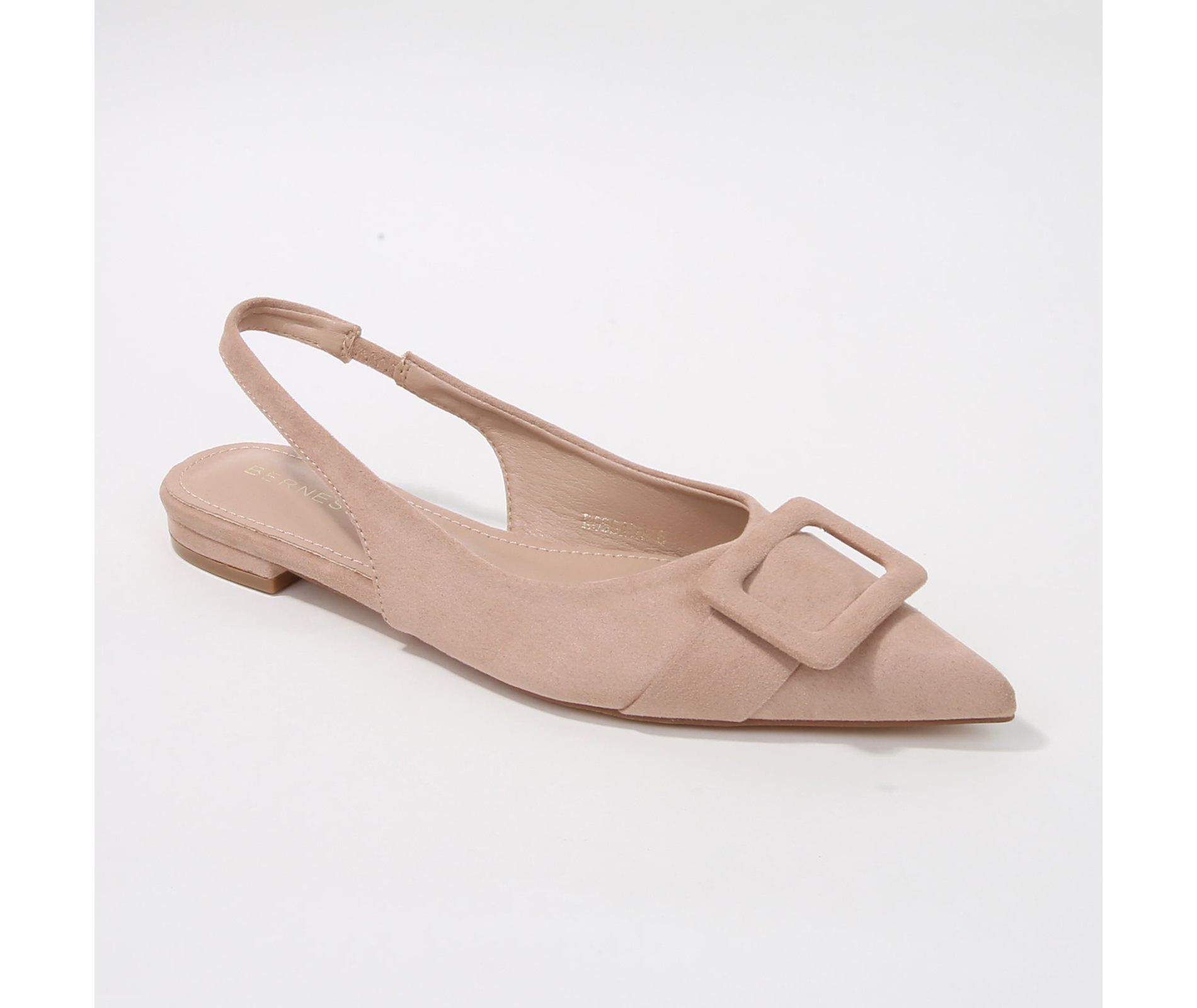 Berness Women's Rossana Suede Slingback Flats with Oversized Suede Buckle