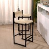 NicBex Dining Chairs Set of 2 Side Chair Paper Rope Woven Bar Stools Hand Weave Counter Stool with footrest for Kitchen Island - 4 of 4