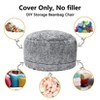 Fluffy Bean Bag Covers Only, Soft PV Velvet Bean Bag Chair Cover for Living Room Bedroom, No Filling - 3 of 4