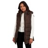 Women's Long Puffer Vest with Hood - S.E.B. By SEBBY - 2 of 4