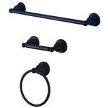 3pc Traditional Solid Brass Oil Rubbed Bronze Towel Bar Bath Accessory Set - Kingston Brass