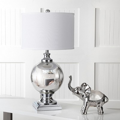 Icott Silver Mercury Glass Table Lamp with Cotton Shade