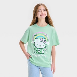Girls' Hello Kitty St. Patrick's Day Graphic T-Shirt - Green - 1 of 4