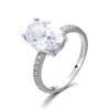 Amy and Annette Sapphire and Sterling Silver Oval Solitaire Ring - 2 of 4