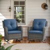 Outdoor Rocking Chairs Set of 2, All Weather Resin Wicker Patio Furniture Rocking Patio Chairs with Cushion and Metal Rocker Bars for Porch - 3 of 4