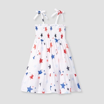 Toddler Girls' Stars Smocked Tank Top Dress - Cat & Jack™ Red/Blue