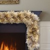 Puleo 9'x10" Pre-Lit Tan Artificial Garland with 100 UL-Listed Incandescent Lights - 2 of 4