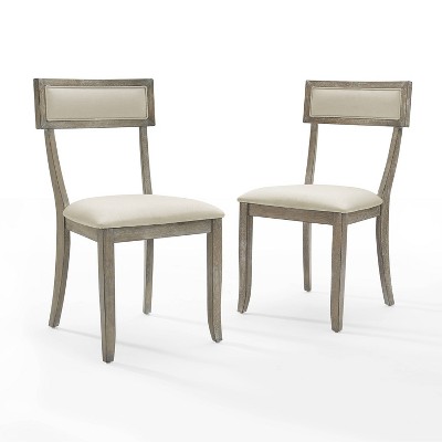 Alessia Rustic Graywash Upholstered Linen Arm Chair