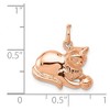 Black Bow Jewelry 14k Rose Gold 2D Cat and Ball Charm and Pendant - 3 of 4