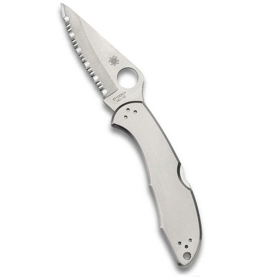 Spyderco Delica 4 Stainless Steel Folding Knife with 2.95" VG-10 Steel Blade | Personalize Your Knife with the Smooth Handle Surface