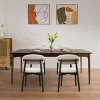 Upholstery Dining Chairs Set of 4, Armless Wooden Dining Room Chairs with Linen Fabric, Comfortable Kitchen Chairs - Cuddlewood - 2 of 4