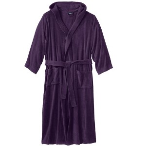 KingSize Men's Big & Tall Tall Terry Velour Hooded Maxi Robe - 1 of 4