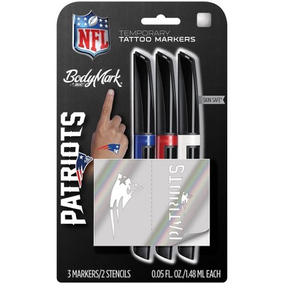 NFL New England Patriots Temporary Tattoo Marker - 3pk