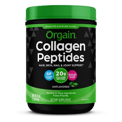 Orgain Unflavored Collagen Peptide Powder for Hair Skin Nail and Joint Support - 16oz