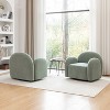 SEYNAR Modern Teddy Upholstered 360 Degree Swivel Armchair with Metal Base Set of 2 - 2 of 4