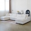 157" Modular Sectional Sofa,Faux Rabbit Fur Cloud Sofa Set,U Shaped Sofa Couch with Storage Ottoman,Down Filled Deep Seat,Removable & Washable Covers - 3 of 4