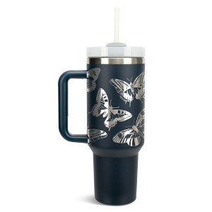Elanze Designs Large Monarch Butterfly Garden 40 oz. Stainless Steel, Large Water Bottle Coffee Mug, Spill & Leak Resistant, Thermal Travel Tumbler - 1 of 1