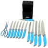 Oster Lindbergh 14 Piece Stainless Steel Cutlery Set in Teal with Wooden Block - image 3 of 4