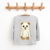 Watercolor Ghost Bear - Kids Youth Long Sleeve Tee and Kids Toddler Long Sleeve Tee - 2 of 2