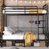Full Over Full Metal Bunk Bed with Safety Guard Rails for Teens - 2 of 4