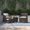 Barton 5-Pieces Patio Sofa Ottoman Wicker Set with Side Storage Table, Brown/Beige - 2 of 4